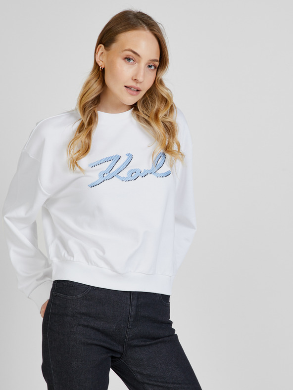 Karl Lagerfeld Biela dámska mikina KARL LAGERFELD