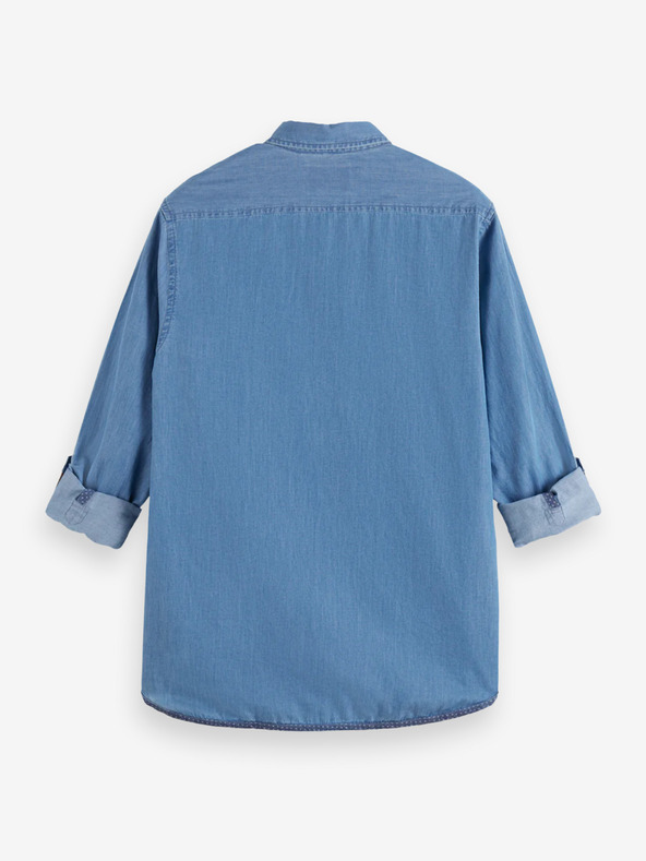 Scotch & Soda Modrá džínsová pánska košeľa Scotch & Soda