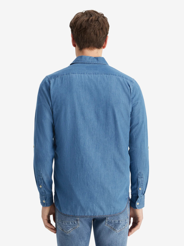 Scotch & Soda Modrá džínsová pánska košeľa Scotch & Soda