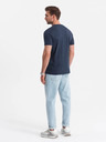 Ombre Clothing Tmavomodré pánske tričko s vreckom Ombre Clothing
