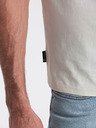 Ombre Clothing Krémové pánske tričko s vreckom Ombre Clothing
