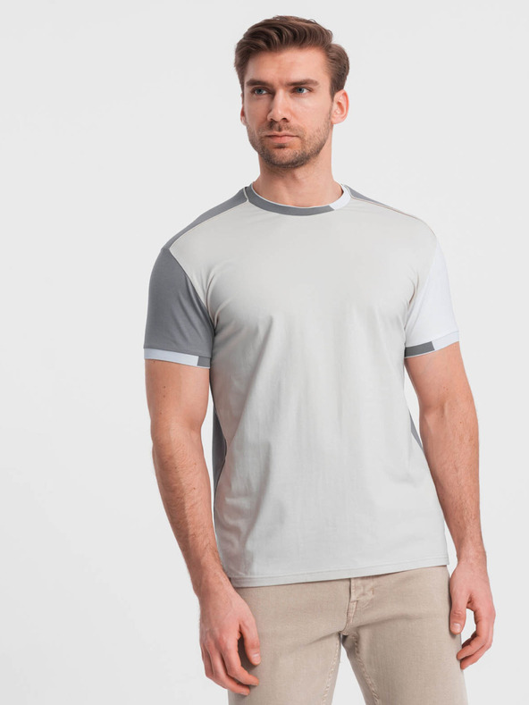 Ombre Clothing Šedé pánske tričko Ombre Oblečenie