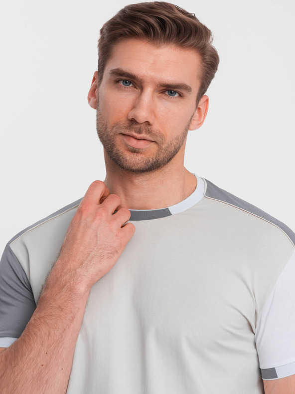 Ombre Clothing Šedé pánske tričko Ombre Oblečenie