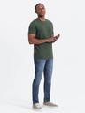 Ombre Clothing Zelené pánske tričko s vreckom Ombre Clothing