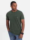 Ombre Clothing Zelené pánske tričko s vreckom Ombre Clothing