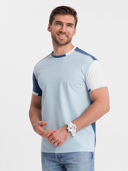 Ombre Clothing Modrá pánska košeľa Ombre Clothing