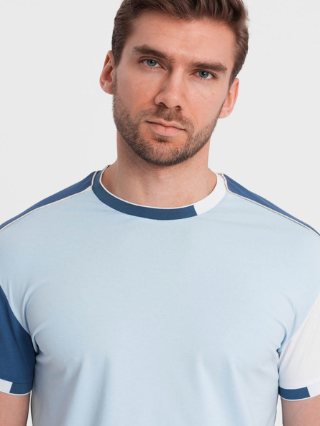 Ombre Clothing Modrá pánska košeľa Ombre Clothing