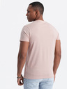 Ombre Clothing Ružové pánske tričko s potlačou California Ombre Oblečenie