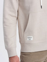 Ombre Clothing Béžová pánska klokanka s kapucňou Ombre Oblečenie