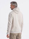 Ombre Clothing Béžová pánska klokanka s kapucňou Ombre Oblečenie