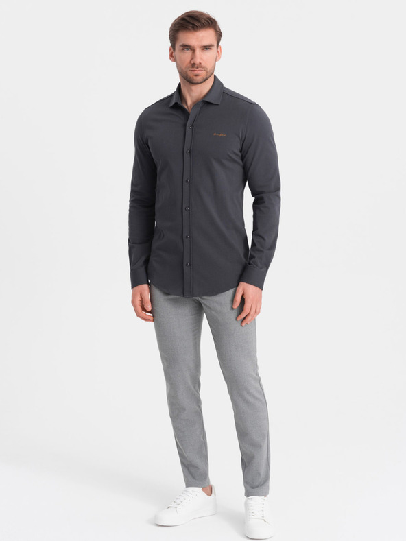 Ombre Clothing Šedá pánska džersejová košeľa Ombre Clothing