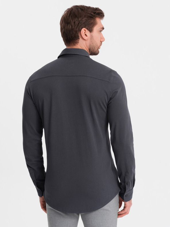 Ombre Clothing Šedá pánska džersejová košeľa Ombre Clothing