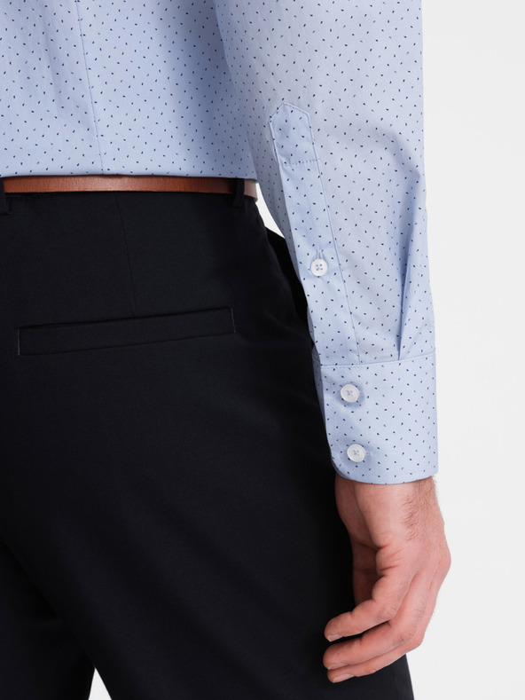 Ombre Clothing Svetlomodrá pánska bavlnená košeľa Ombre Clothing