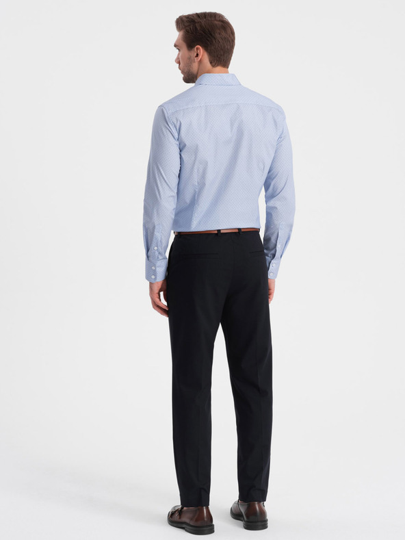 Ombre Clothing Svetlomodrá pánska bavlnená košeľa Ombre Clothing