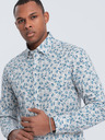 Ombre Clothing Šedá pánska vzorovaná košeľa Ombre Clothing