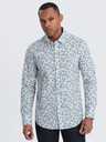 Ombre Clothing Šedá pánska vzorovaná košeľa Ombre Clothing