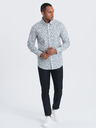 Ombre Clothing Šedá pánska vzorovaná košeľa Ombre Clothing