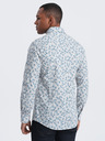 Ombre Clothing Šedá pánska vzorovaná košeľa Ombre Clothing