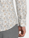 Ombre Clothing Béžová pánska vzorovaná slim fit košeľa Ombre Clothing
