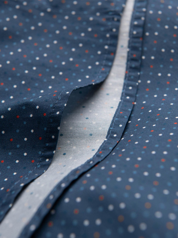 Ombre Clothing Modrá pánska vzorovaná slim fit košeľa Ombre Clothing