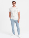 Ombre Clothing Svetlomodré pánske tepláky Ombre oblečenie