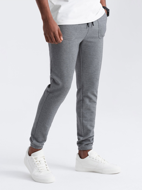 Ombre Clothing Šedé pánske tepláky Ombre Clothing