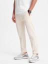 Ombre Clothing Krémové pánske tepláky Ombre Oblečenie