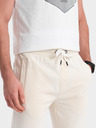 Ombre Clothing Krémové pánske tepláky Ombre Oblečenie