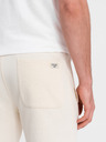 Ombre Clothing Krémové pánske tepláky Ombre Oblečenie