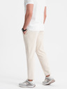 Ombre Clothing Krémové pánske tepláky Ombre Oblečenie