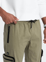 Ombre Clothing Zelené pánske cargo jogger nohavice Ombre Oblečenie