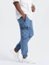 Ombre Clothing Modré pánske nohavice cargo jogger Ombre Oblečenie