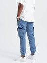 Ombre Clothing Modré pánske nohavice cargo jogger Ombre Oblečenie