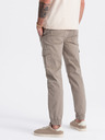 Ombre Clothing Béžové pánske cargo jogger nohavice Ombre Clothing
