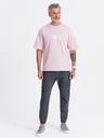 Ombre Clothing Tmavosivé pánske cargo jogger nohavice Ombre Clothing