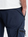 Ombre Clothing Tmavomodré pánske nohavice cargo jogger Ombre Clothing