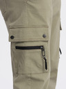 Ombre Clothing Khaki pánske cargo jogger nohavice Ombre Oblečenie