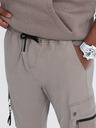 Ombre Clothing Béžové pánske cargo jogger nohavice Ombre Clothing