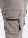 Ombre Clothing Béžové pánske cargo jogger nohavice Ombre Clothing