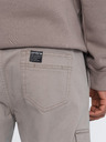 Ombre Clothing Béžové pánske cargo jogger nohavice Ombre Clothing