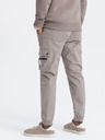 Ombre Clothing Béžové pánske cargo jogger nohavice Ombre Clothing