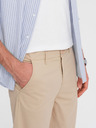 Ombre Clothing Béžové pánske chino šortky s džínsovým lemom Ombre Oblečenie