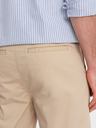 Ombre Clothing Béžové pánske chino šortky s džínsovým lemom Ombre Oblečenie