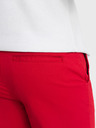 Ombre Clothing Červené pánske chino šortky s džínsovým lemom Ombre Oblečenie