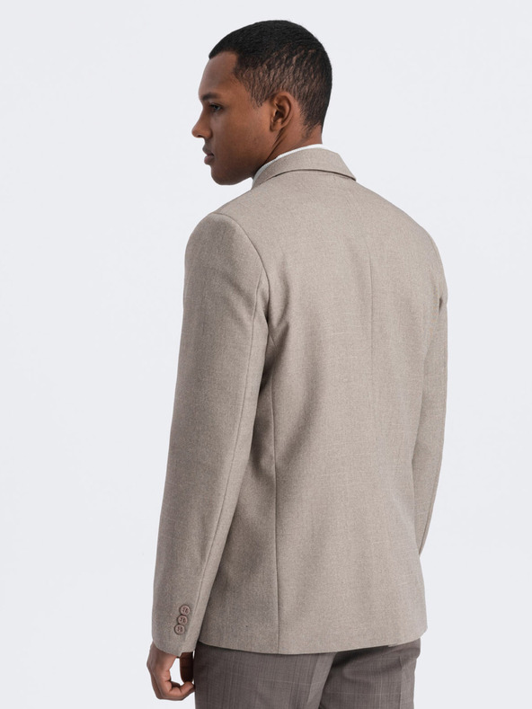 Ombre Clothing Béžové pánske sako Ombre Clothing