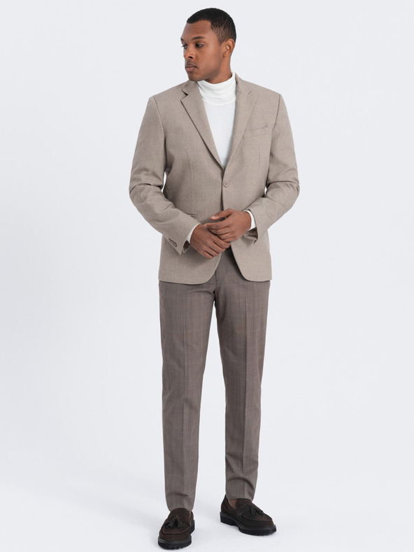 Ombre Clothing Béžové pánske sako Ombre Clothing