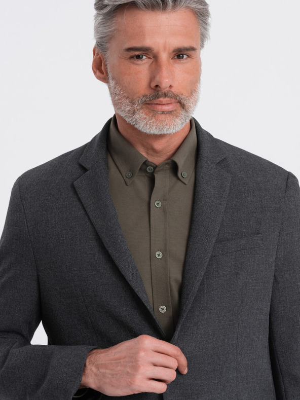 Ombre Clothing Tmavošedá pánska bunda Ombre Clothing