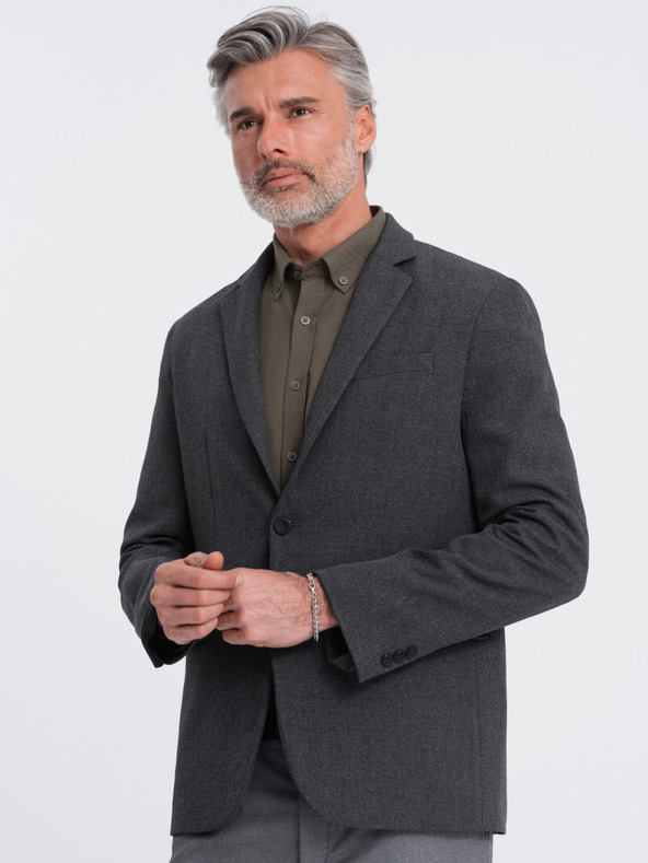 Ombre Clothing Tmavošedá pánska bunda Ombre Clothing