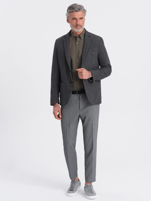 Ombre Clothing Tmavošedá pánska bunda Ombre Clothing