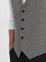 Ombre Clothing Šedá pánska žakárová vesta s klopami Ombre Oblečenie